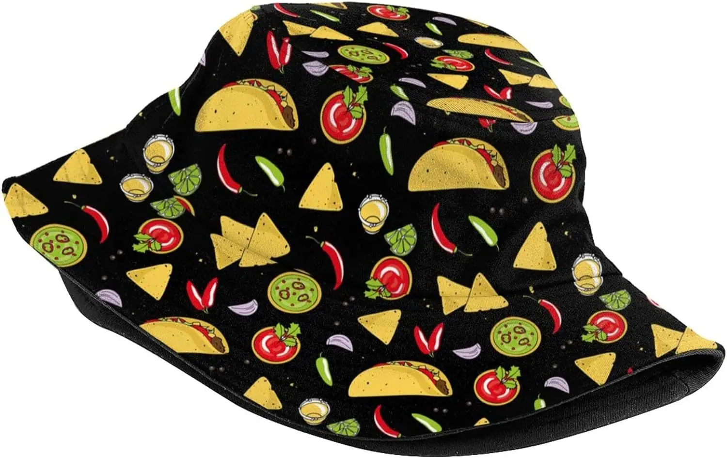 Cute Taco Pattern Bucket Hat Mexican Style Fisherman's Sun Hat with Sun Protection for Men and Women