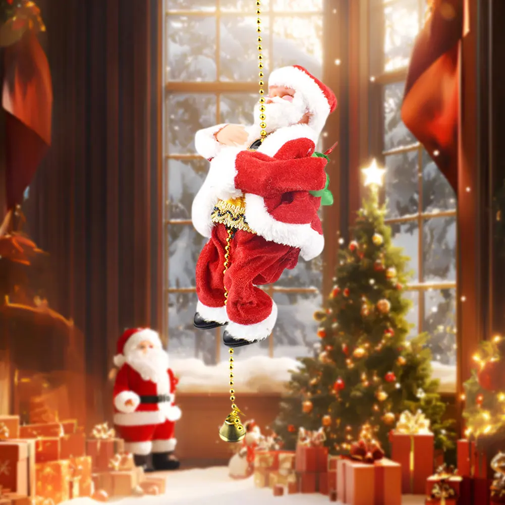 

Электрический Санта-Клаус, скалолазание, украшение на батарейках, рождественское украшение для камина, декор каминной каминной канаты