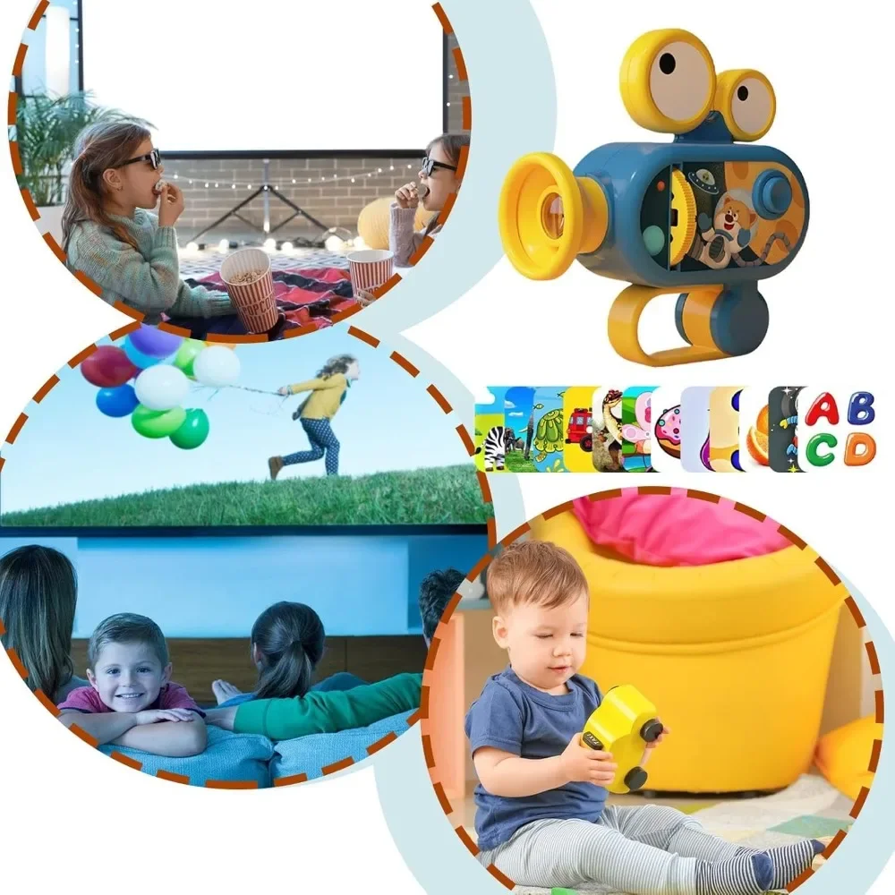 Brinquedo do bebê projetor educacional brinquedos da criança crianças brinquedo lanterna projetor para meninas meninos com multi-temático animal para a hora de dormir