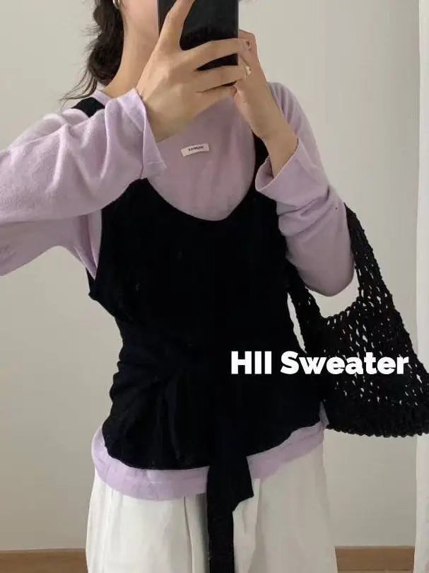 Nette Mädchen Reine Farbe Sommer Herbst Neue Koreanische Version Ins Design Gefühl Krawatte Taille Svel Weste Frauen Hot Girl Slim Fit Top