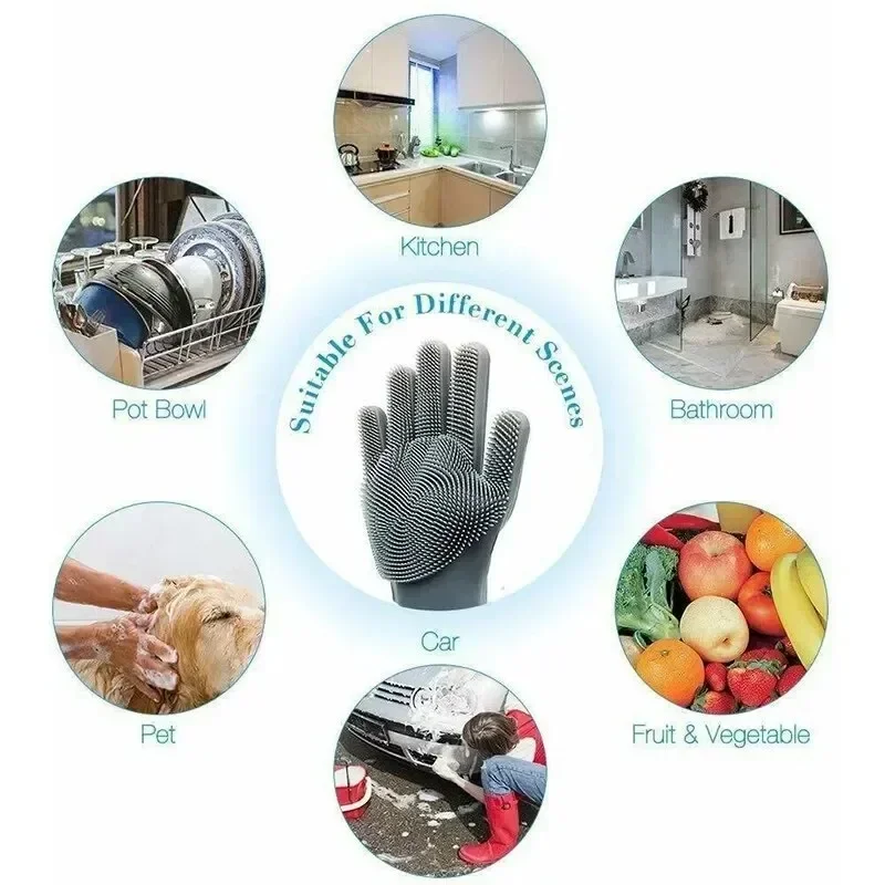 Silicone Pet Grooming Cleaning Gloves 2
