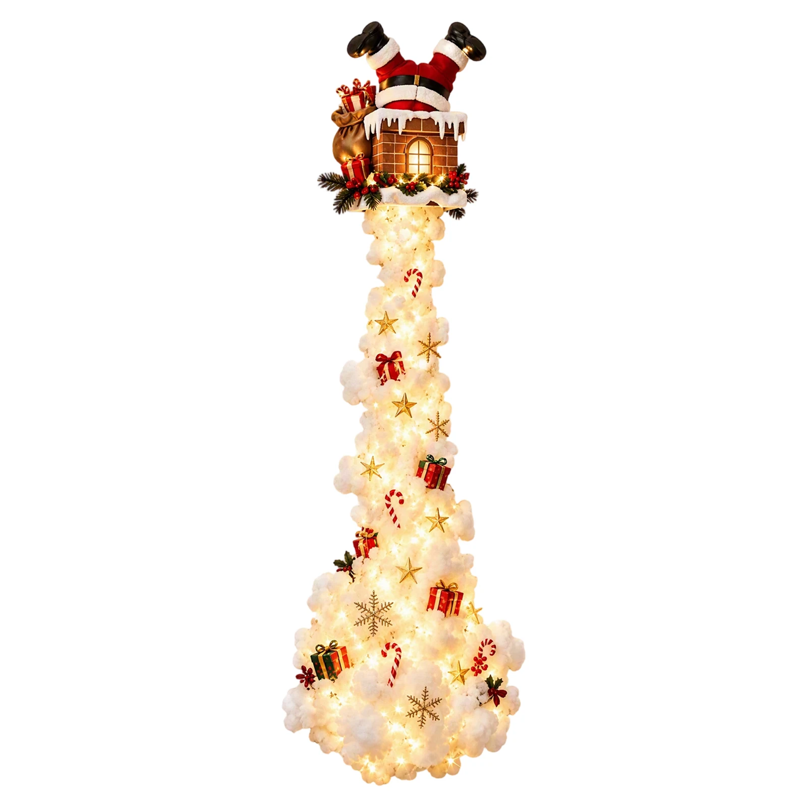 Christmas Indoor LED Wall Decor Light Strip Magic Trail Santa Snowman Reindeer Bell Holiday Atmosphere Lamp 100cm view 4
