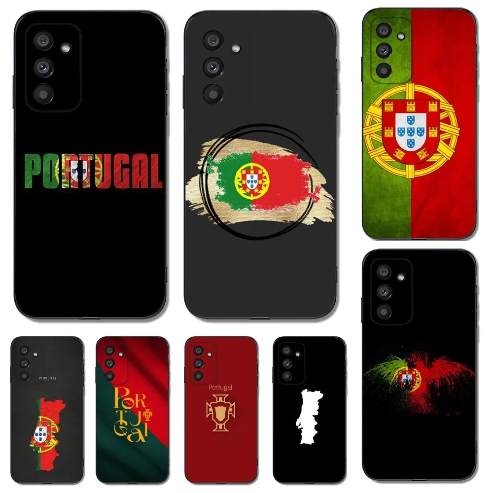 Portugal Flag Portuguese Country Phone Case for SamsungS23,S22,S21,S20 Ultra Pro S10,S30Plus,20 Ultra Black Cover