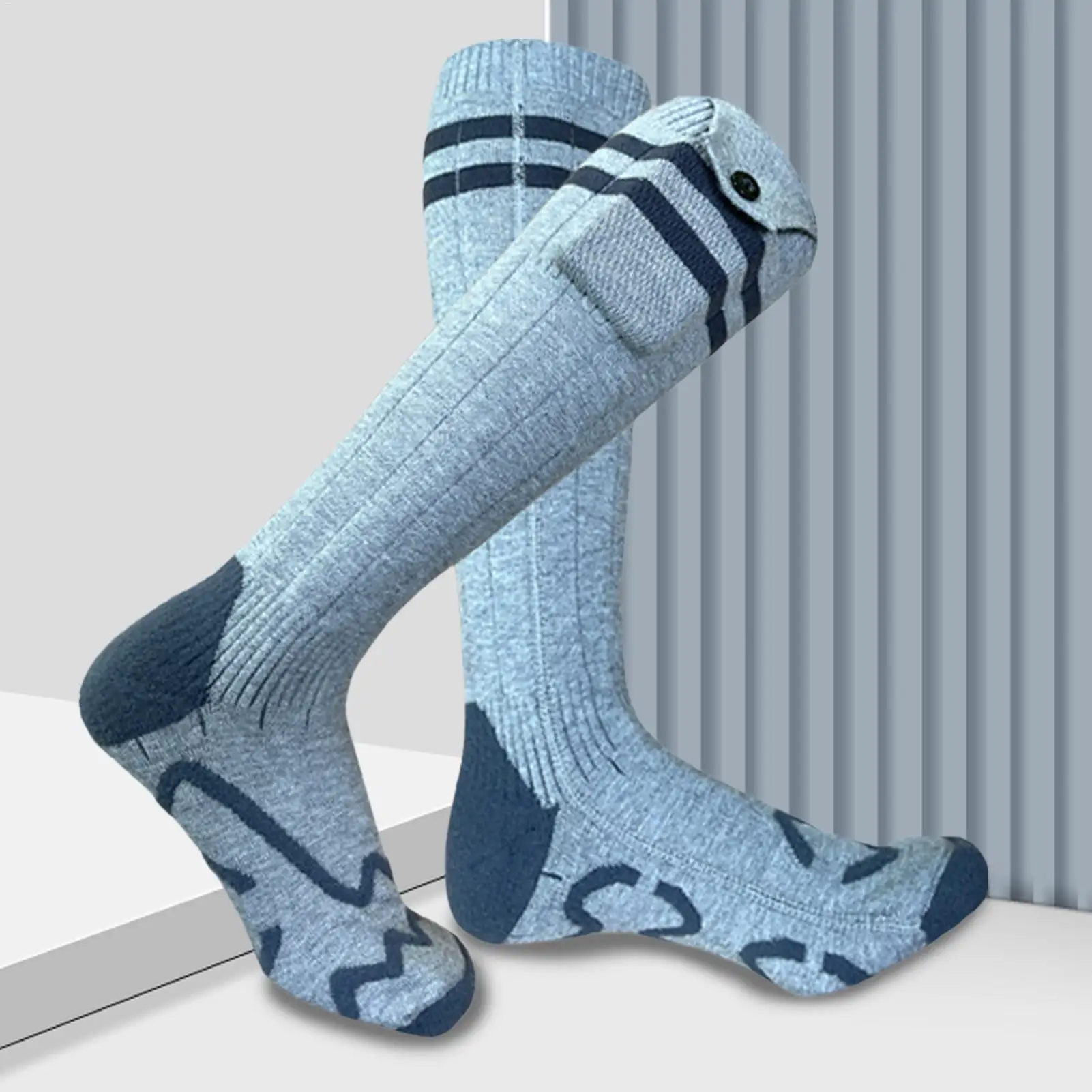 USB Heated Socks 4 Levels, Skiing Foot Warmer, Women Men Hiking Cycling Winter Sports Ice Fishing Camping Supplies