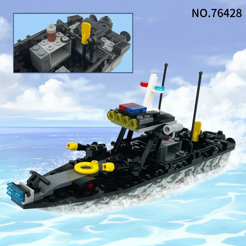 76428 Barracuda Assault Boat Assembled Small-particle Toys, Gangsters, Dolls, Birthday Gifts, Holiday Gifts