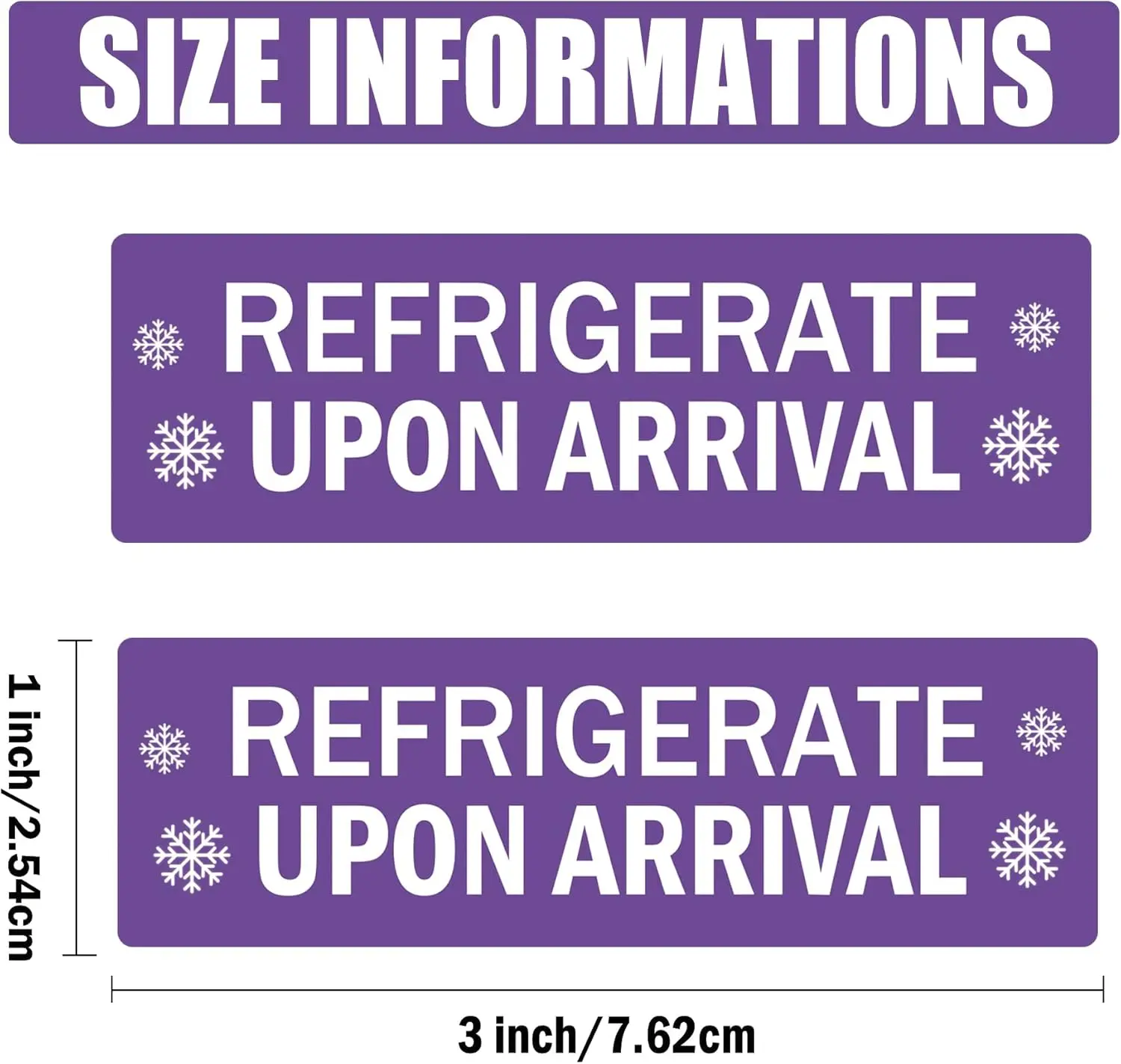 Refrigerate Upon Arrival Stickers 1x3 Inch Keep Refrigerated Food Packaging Warning Shipping Labels Keep Cold Food Service