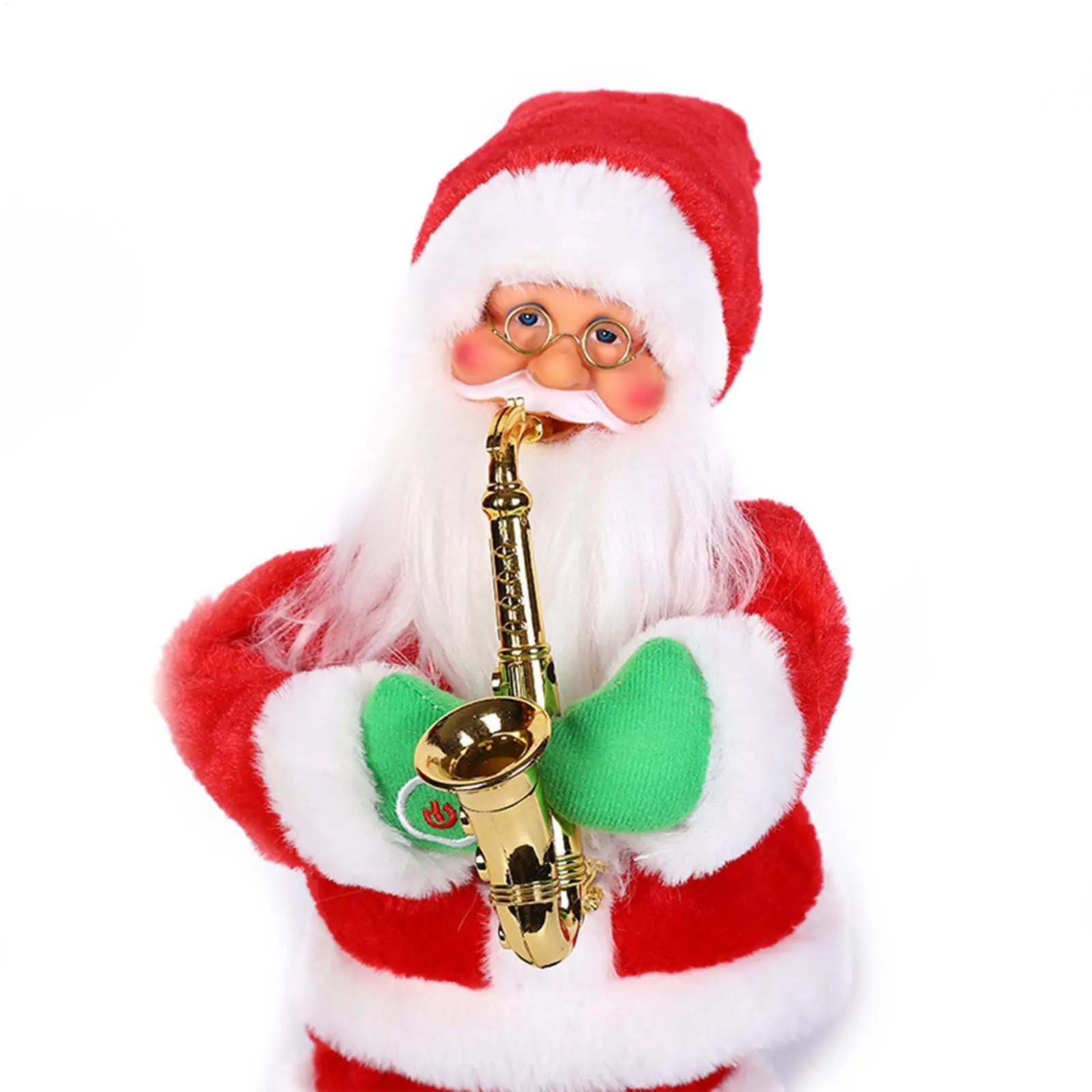 Papai noel elétrico saxofone musical boneca ornamento crianças presente de natal brinquedo com música, função balanço, decoração de natal