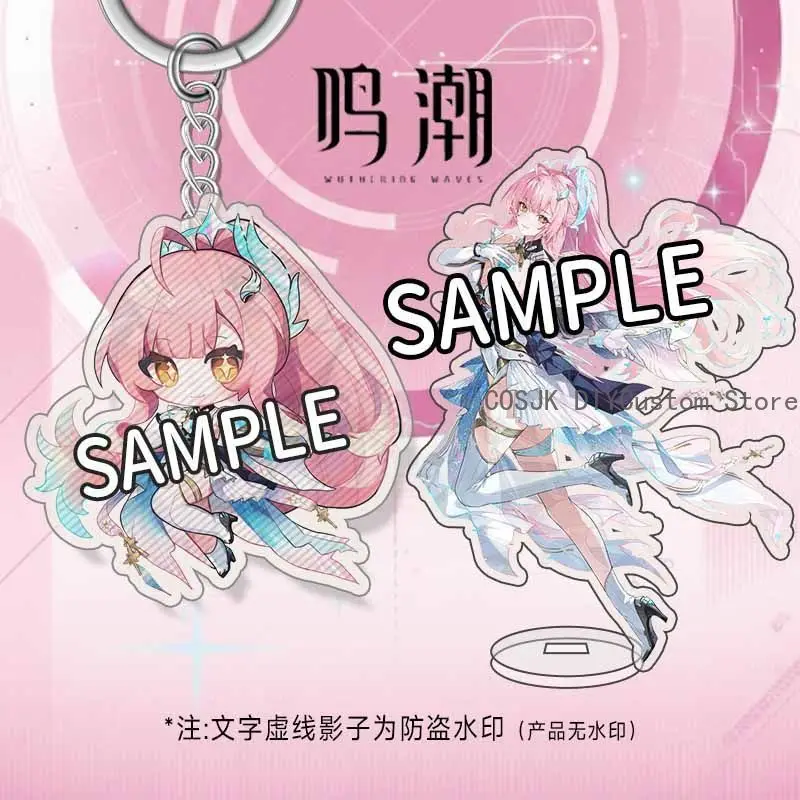

Anime Wuthering Waves Denia Feixue Aemeath SIGRIKA Q version Double-sided Acrylic Stand Keychain Cute Pendant Bag Decor Gift