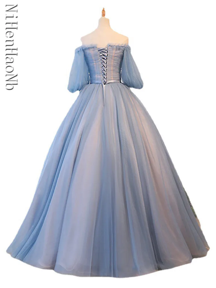 

Sexy Boat Neck Prom Dresses Off Shoulder Evening Gowns With Floor Length Elegant A Line Formal Party Dress 2023