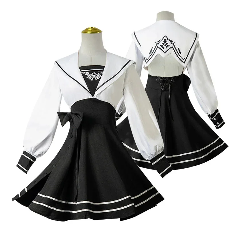 Game Nier Automata Yorha 2B Cosplay Costume School Uniform Suit Dress Full Set for Girls Halloween Role Play Party Suit Outfits