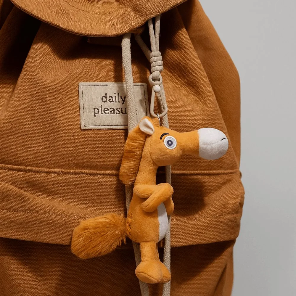 Portable Elegant Zodiac Horse Mascot Chinese Mascot Decoration Horse Key Chain Soft Bag Charm Annual Events
