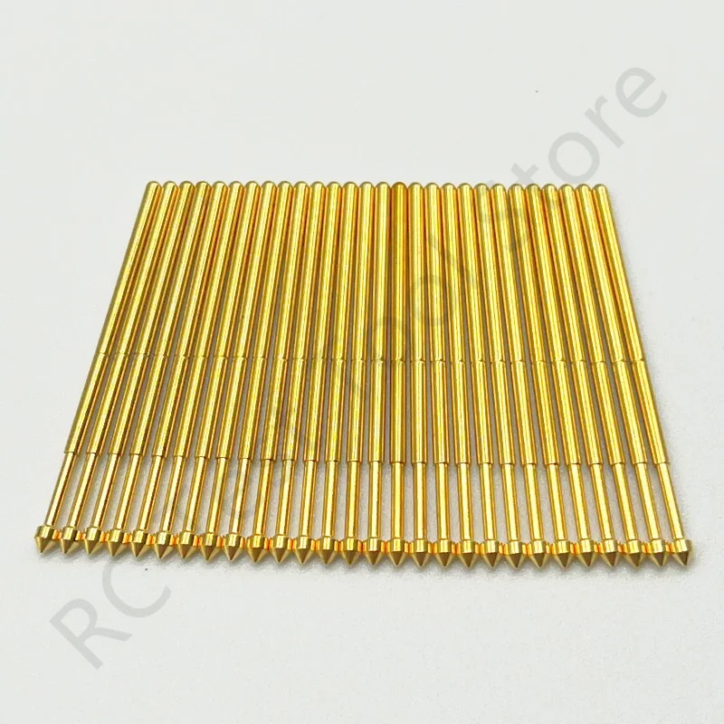 100PCS PA100-E5 Spring Test Probe PA100-E Test Pin P100-E P100-E5 Test Tool 33.35mm 1.36mm Needle Gold Tip Dia 2.5mm Pogo Pin