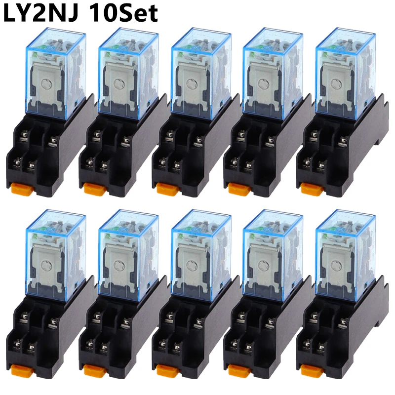 Relé do Poder da Bobina da C.a. com Base do Soquete Ly2nj Dpdt Pin Hh62p Jqx13f 12v 24v 36v 48v c. c. 110v 220v 380v Grupo 10