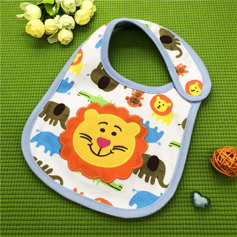 Cotton Cartoon Cute Mouth Baby Children\'s Water Towel Bib Three-Layer Waterproof Mother And Baby Products