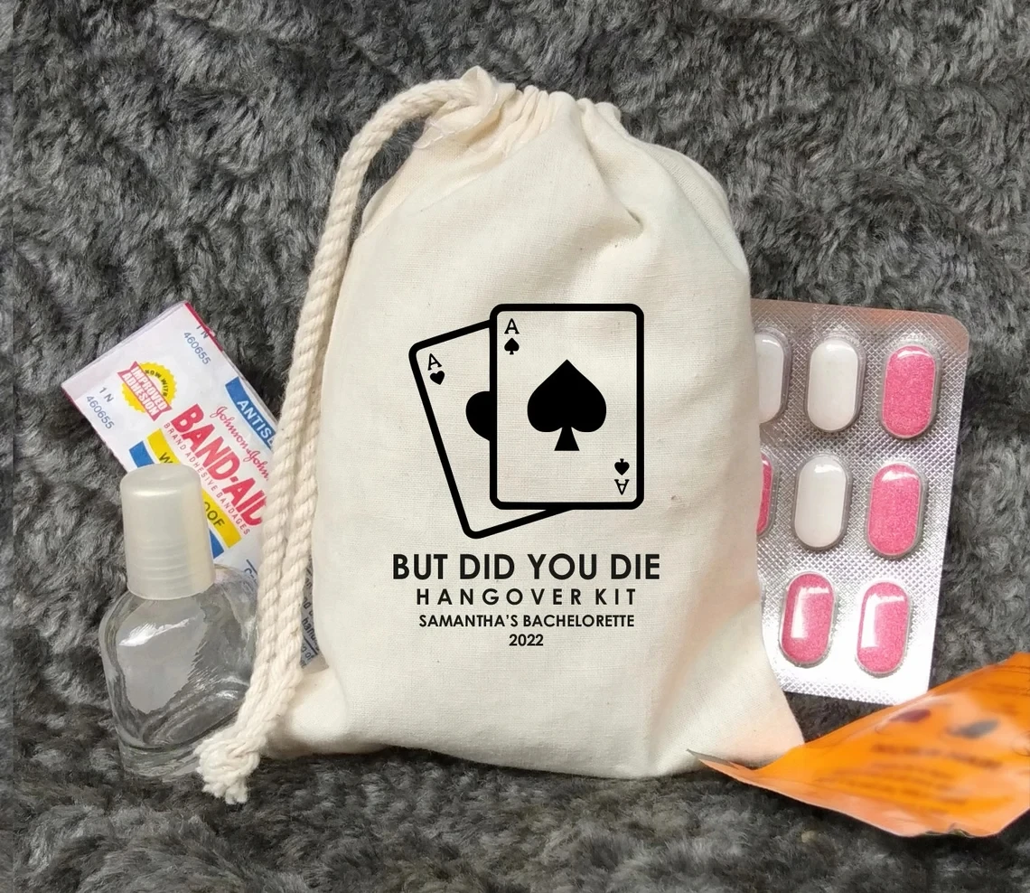 20 Pcs Vegas But Did You Die Hangover Kit - Bachelorette Party Favors - Vegas Bachelorette Party - Hangover kit - Las Vegas Hang