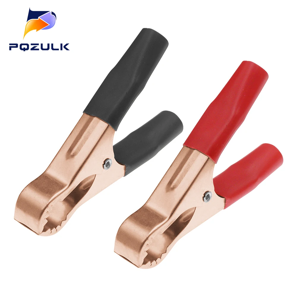 

2Pcs 50A Red+Black 80mm Crocodile Car Caravan Van Battery Test Lead Clips Best Promotion Alligator Clips