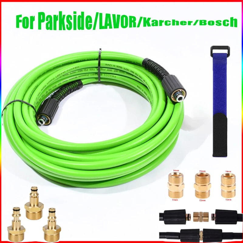 Alta Pressão Lavadora Mangueira, Car Wash Mangueira, Mangueira de limpeza, Conector Conversor, M22-14 e 15 Adaptador para Parkside, Lavor, Karcher, Bosch