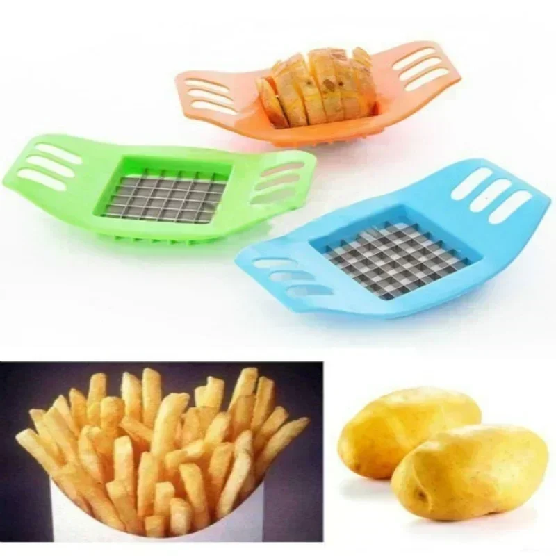 1 Pcs Kitchen Tool Cooking Gadgets Stainless Cutter Slicer Masher Steel Potato Vegetable Cutting Device Square Slicers Cut Fries