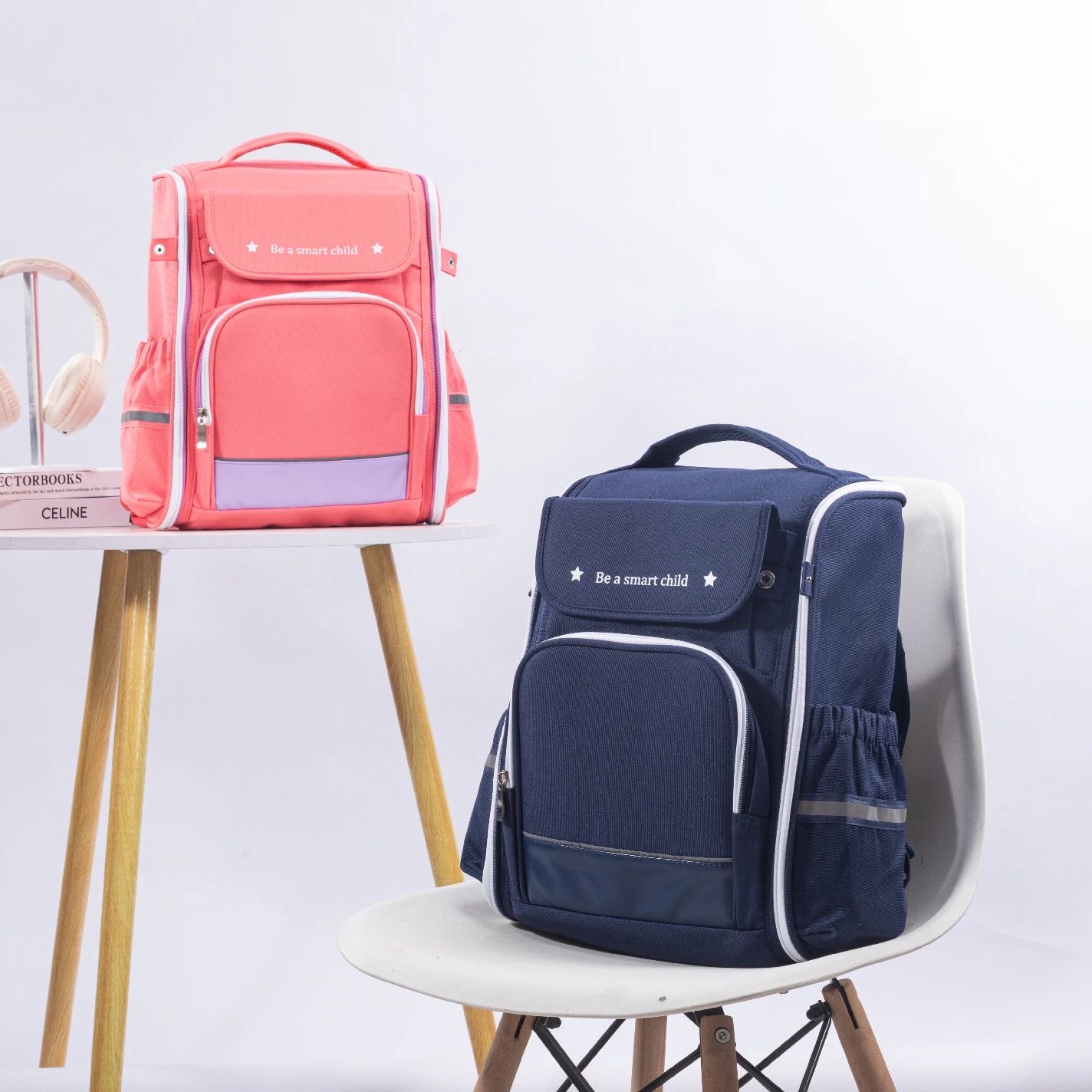 Children's Ultra-light Waterproof Backpack Spine Protection Load Reduction British Style Double Shoulder Bag