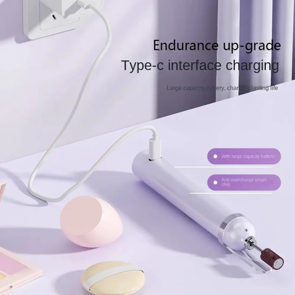 Handheld elektrische nagelpolijstmachine Oplaadbare, snel uithardende draadloze nageldroger 5-slijpkoppen Nagellamp aan de onderkant Nagelslijperkit