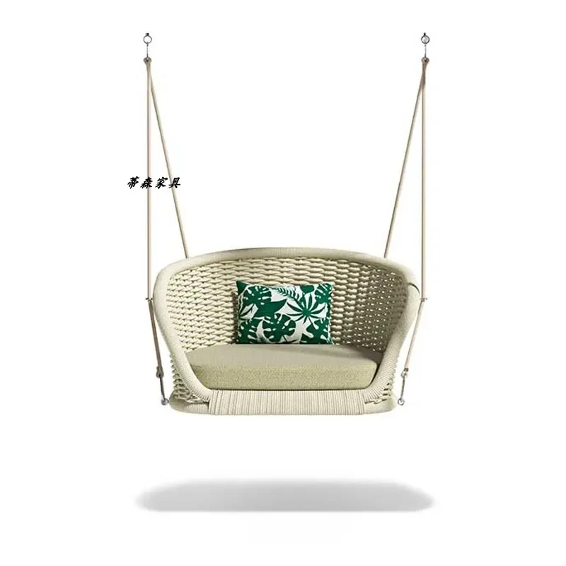 zq  Balcony Hanging Basket Glider Outdoor Nordic Leisure Swing Cradle Single Rattan