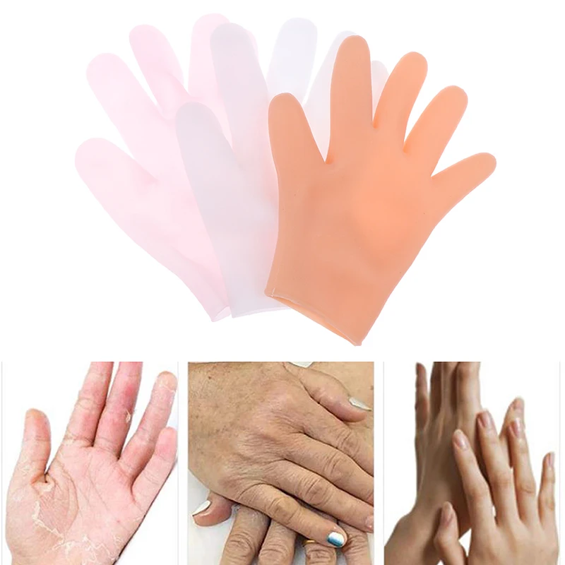 Guantes de silicona para el cuidado de las manos, manoplas suaves, reutilizables y transpirables con Gel agrietado, resistentes al agua, para trabajo de limpieza, humectantes, 1 par