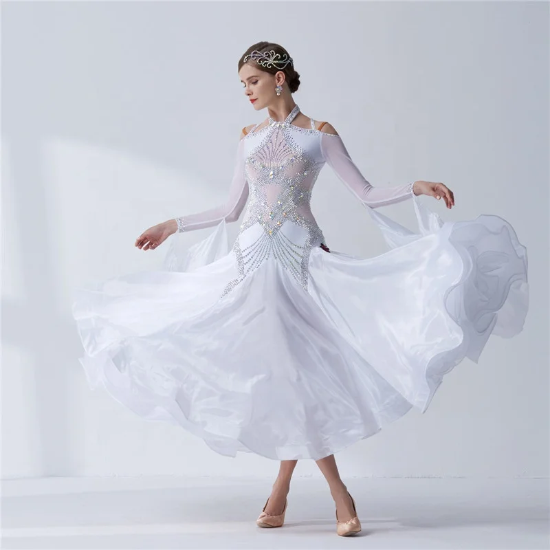 High-end standard modern dance waltz dresses competition ballroom dance dress smooth costume for women