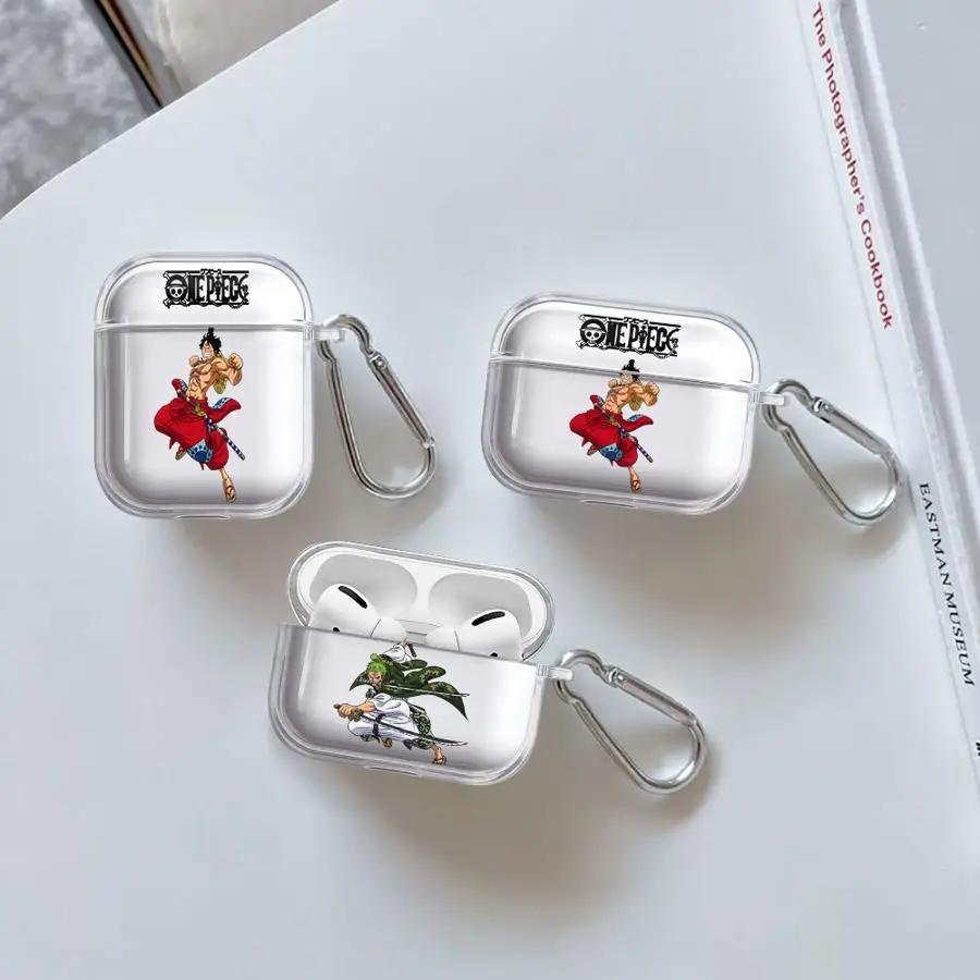 

Anime O-One Luffy Zoro Case For Airpods 4 1 2 3 Pro Pro3 Pro2 Clear Earphone Cases Cover