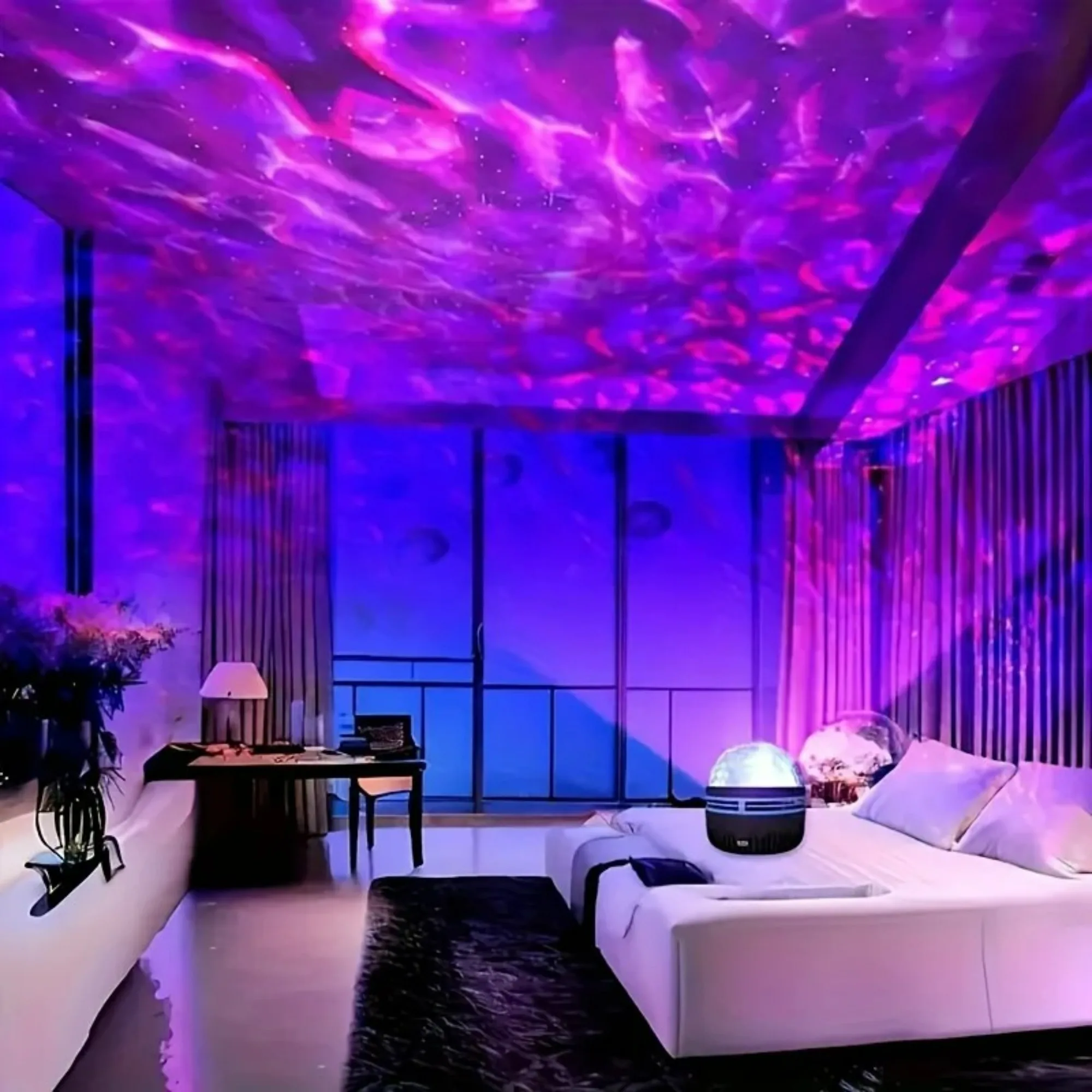 LED السماء المرصعة بالنجوم ضوء RGB غالاكسي العارض جو مصباح إسقاط عيد الميلاد هالوين التحكم عن بعد 7 لون المنزل السيارات تدوير