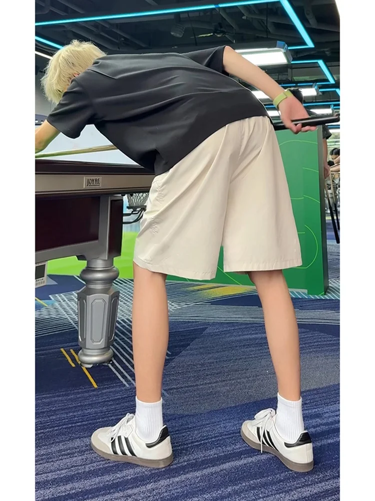 

Qui Dry Nylon Ice Silk Men's orts Lightweight Summer Outdoor Wear Straight Cut Casual Five-Quarter Length Faionable Youth