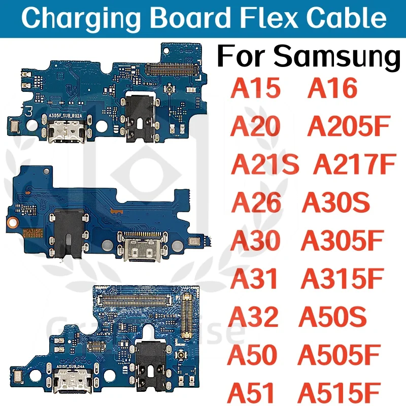 USB-кабель для зарядки, гибкий кабель для Samsung A15 A16 A205 A21S A217 A26 A30S A315 A32 A50S A505 A515F, порт зарядного устройства, разъем для док-станции