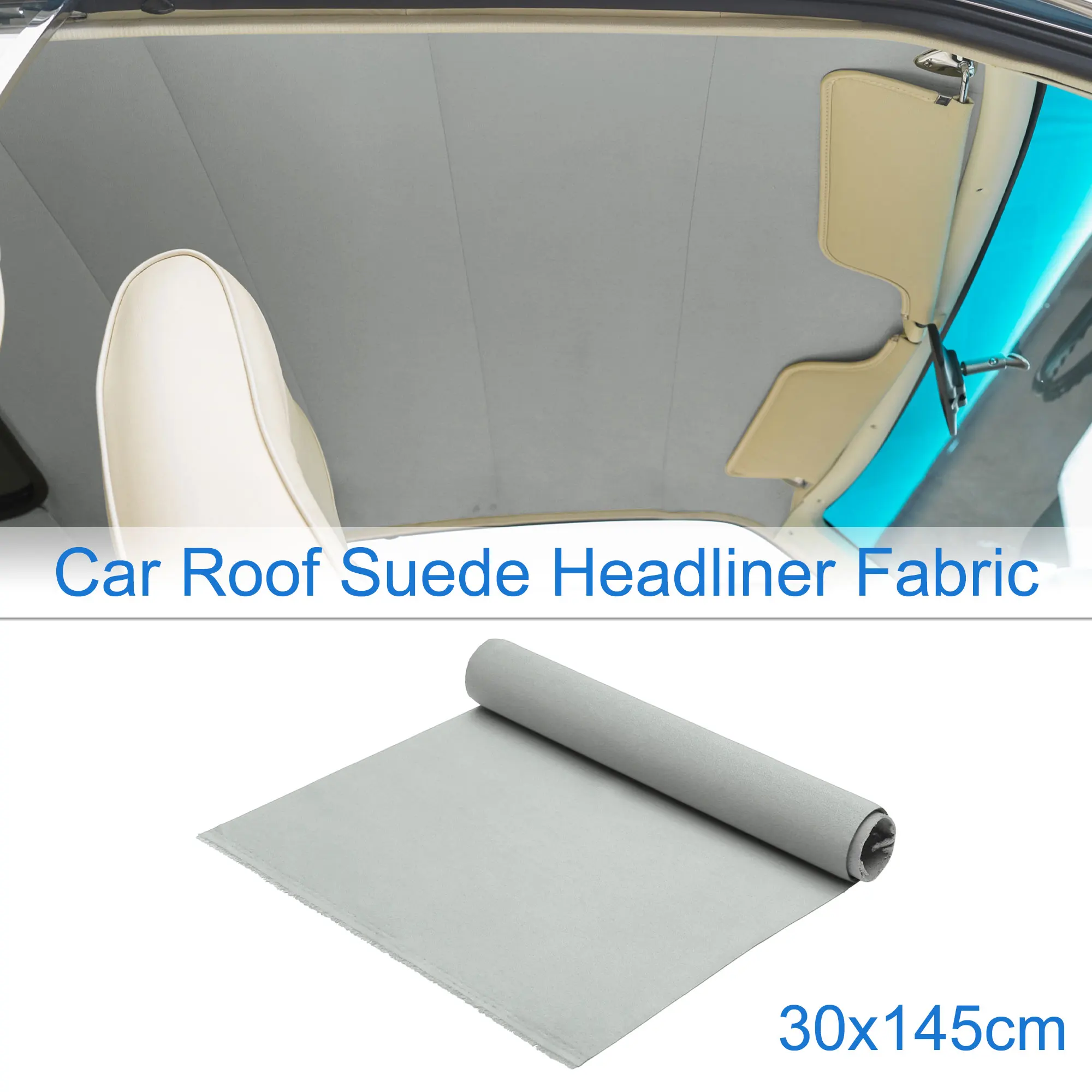 UXCELL 150G Headliner Fabric 30x145cm 40cmx145cm 300cmx145cm Interior Trim DIY Roof Repair Replacement Suede Fabric Light Gray