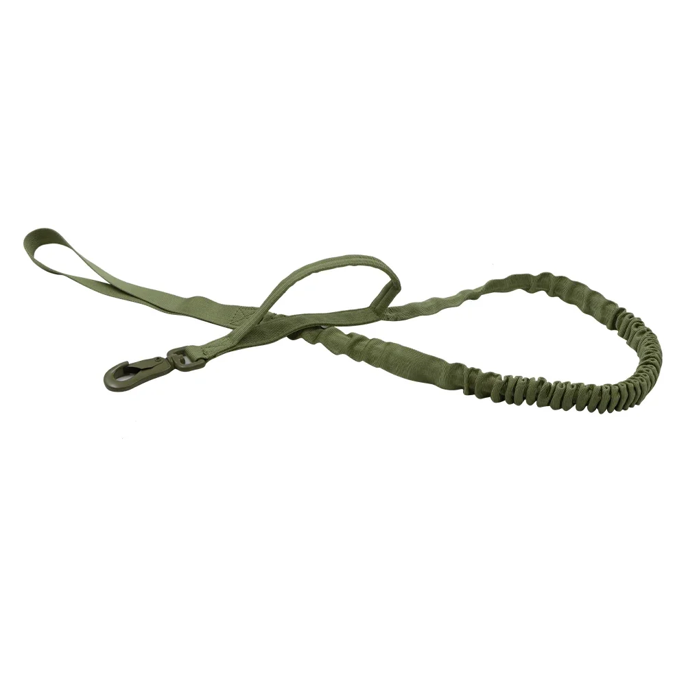 Taktische Hundeleine, verstellbar, mit Schnellverschluss, elastisches Seil mit 2 Griffen, robuste Hundeleine für den militärischen Einsatz. – Detail 10