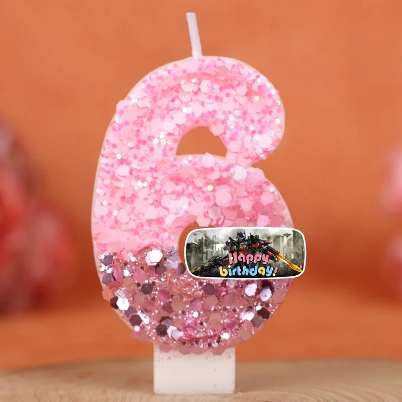 Transform Robot Digital Candle Number 0-9 Kids Birthday Cake Decoration Supplies Cartoon Anime Party Accessories Supplies - view 6