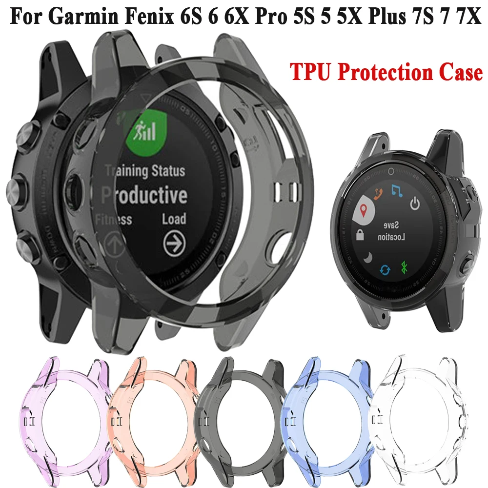 

Мягкая прозрачная защитная рамка из ТПУ для Garmin Fenix чехол 5 5X Plus 6S 6 6X Pro, защита для часов Fenix 7 7S 7X, защита от царапин