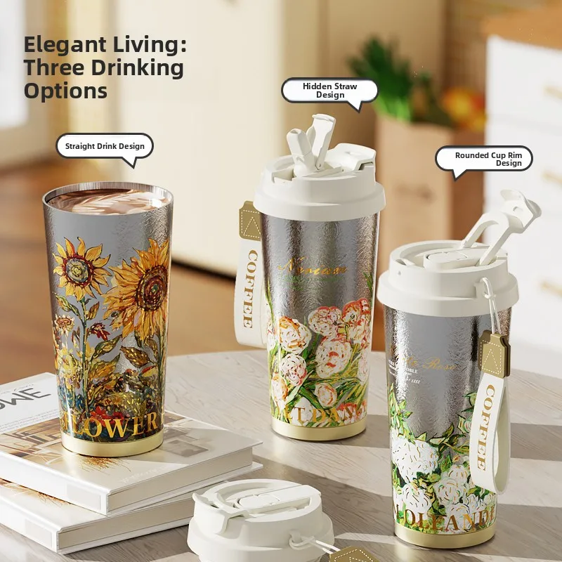 tiq-pure-titanium-van-gogh-coffee-cup-insulated-tea-steeping-cup-ice-king-cup-high-aesthetic-value-women's-gift-cup