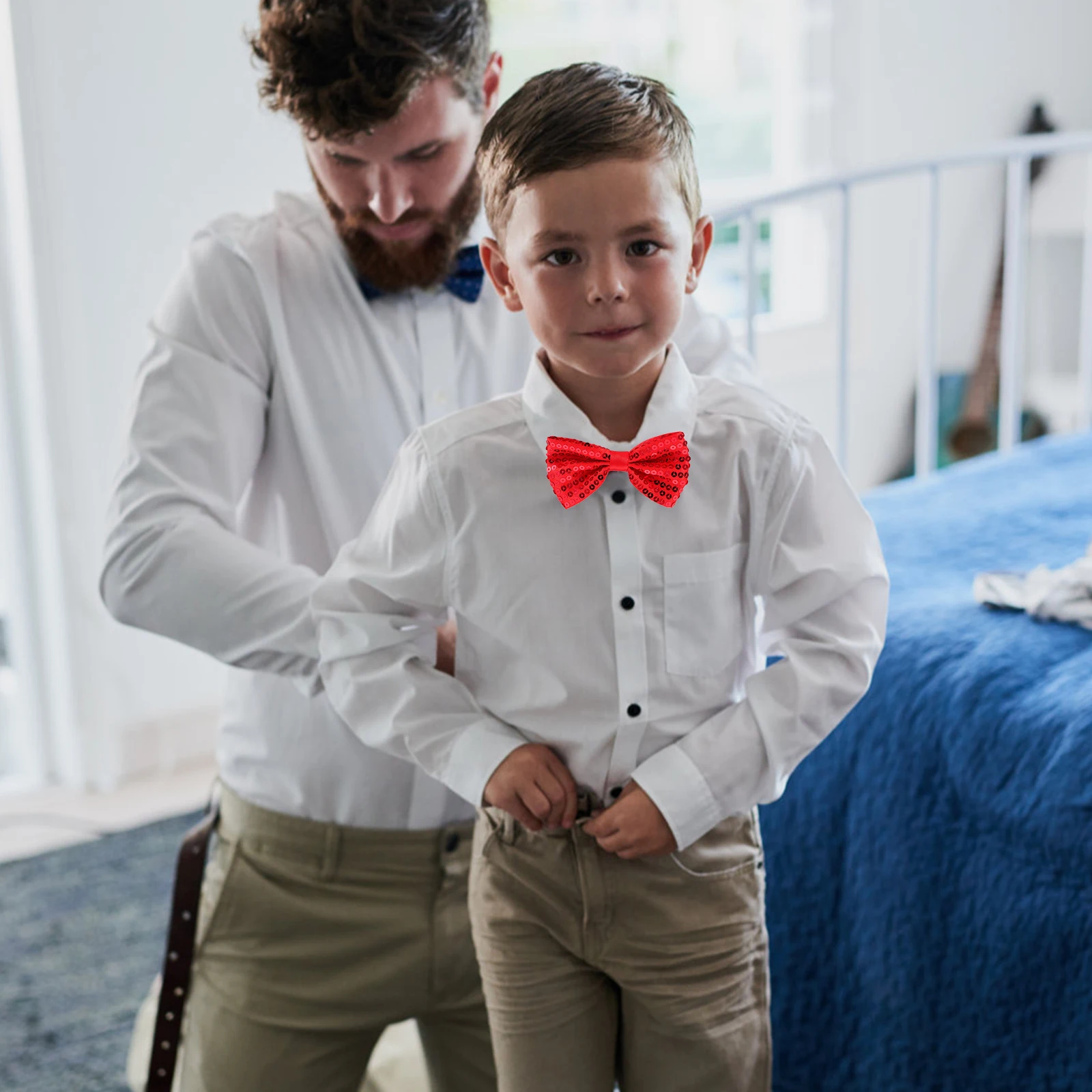 5 قطعة الأطفال سباركلي الترتر القوس العلاقات قبل تعادل قابل للتعديل ل مرحلة التخرج عادية حفلة الترتر القوس الشريط Bowknot العلاقات الشعر #3