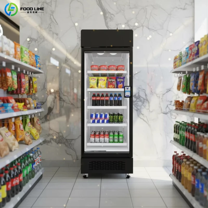 Customized Smart Refrigerated Fridge AI Camera Vending Machine Automatic Recognition Snacks Drinks Self Service Cooler