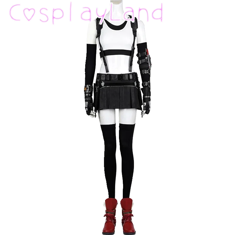 Disfraz de juego Final FF7 Remake Tifa Lockhart, traje de Cosplay, Carnaval de Halloween, ropa Sexy, chaleco, falda, traje de cómic Con, tamaño personalizado