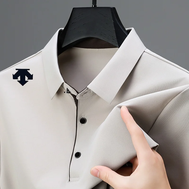 Polo de Color Sólido de Alta Calidad para Hombre, Camiseta de Verano Nueva, Fresca y Transpirable de Manga Corta con Estampado Original, Ropa Moderna para Hombre