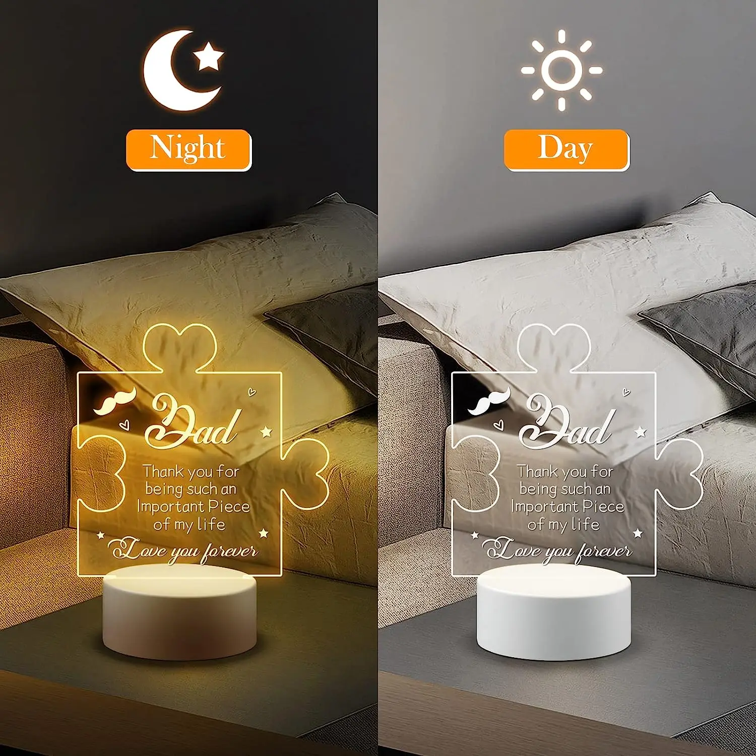 An meinen Vater NEUES LED-Nachtlicht für Zuhause, Raumdekoration, Nachtlicht, Dekor, Kinder, Hoom, Geschenk, 3D-Lampe