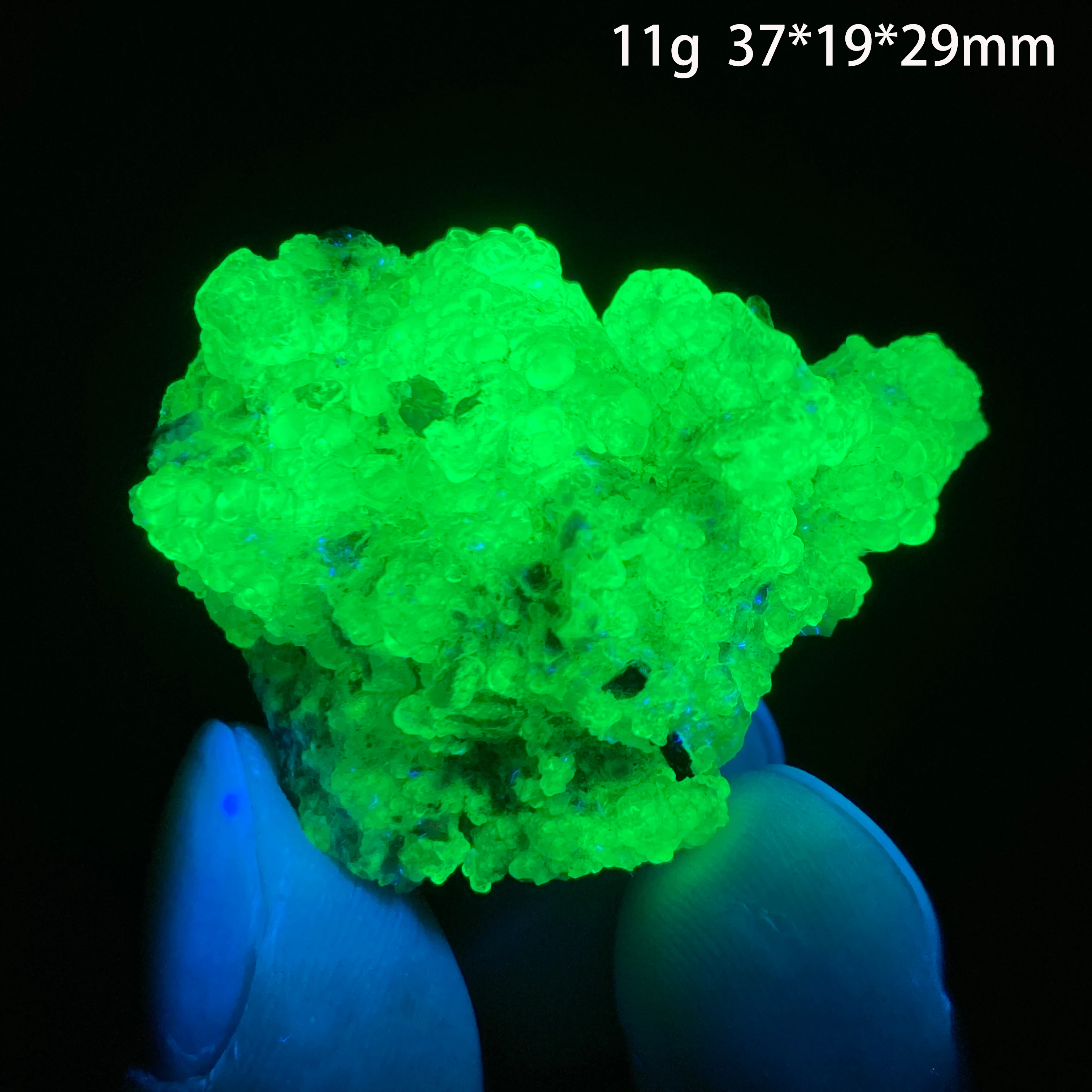 Natural Namibia Green Fluorescence Hyalite Water Opal Mineral Specimen Healing Quartz Crystals Home Decor