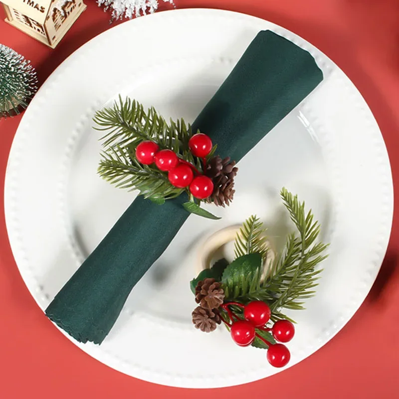 

Napkin Ring Christmas Pinecone Napkin Buckle European Creative Leaf Napkin Ring