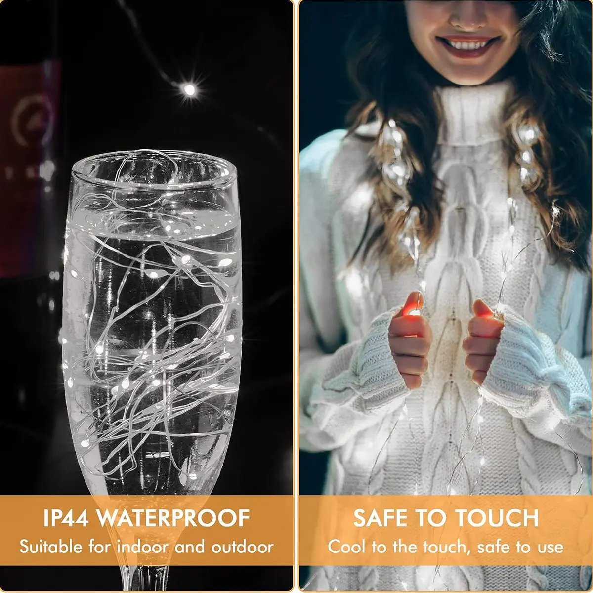 6 حزمة LED أضواء الجنية بطارية تعمل سلسلة ضوء سلك فضي مقاوم للماء DIY بها بنفسك حفل زفاف غرفة نوم فناء زينة عيد الميلاد