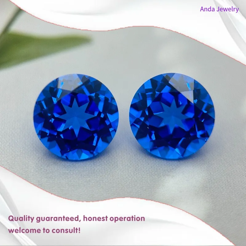 

M-Lab выращенная кобальтовая шпинель круглой огранки несколько драгоценных камней для DIY кольцо ожерелье серьги основные материалы на выбор сертификат