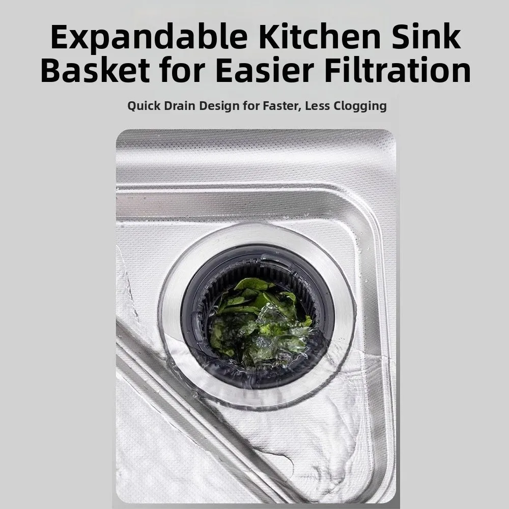 

Новый выдвижной фильтр для слива раковины из АБС-пластика, предотвращающий засор, с корзиной для сбора пищевых отходов, аксессуары для слива кухонной раковины