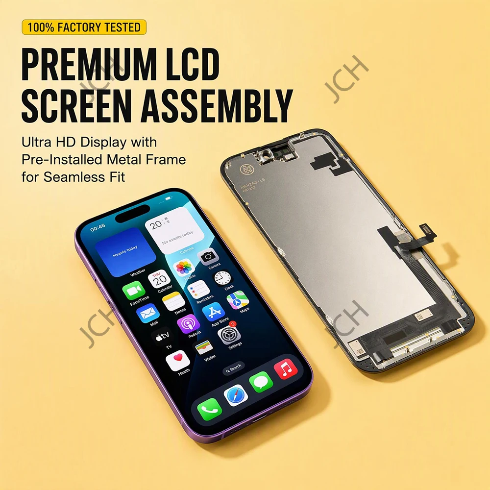 LCD-Display für iPhone 16, 16 Plus, 16 Pro Max, 16E, inklusive Touchscreen, Ersatz-Incell-Display, Digitalisierer und True-Tone-Funktion mit Face ID. – Detail 2