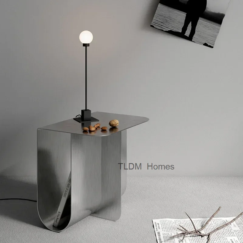 Mini Stainless Steel / Iron Sofa Side Table Designer Minimalist Living Room Netflix Modern Bedside Table Bedside Table