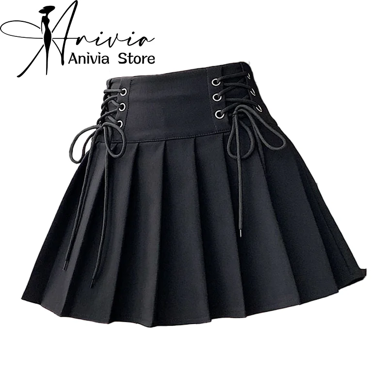 

Женские готические черные повседневные шорты Y2K Harajuku, милая уличная эстетичная мини-юбка 2000-х годов, сексуальная школьная форма в стиле ретро, одежда