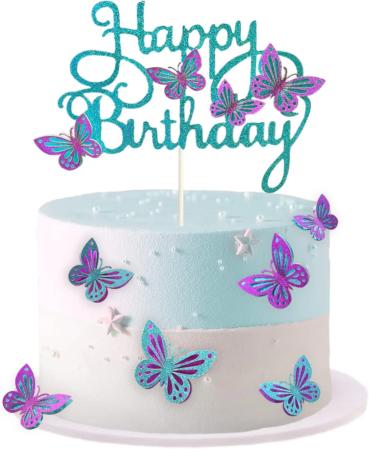 Gyufise 3D-Schmetterlings-Cupcake-Topper – 13-teiliges Set Aus Glitzerkarton, Für Kuchen, Cupcakes & Co., Partydeko